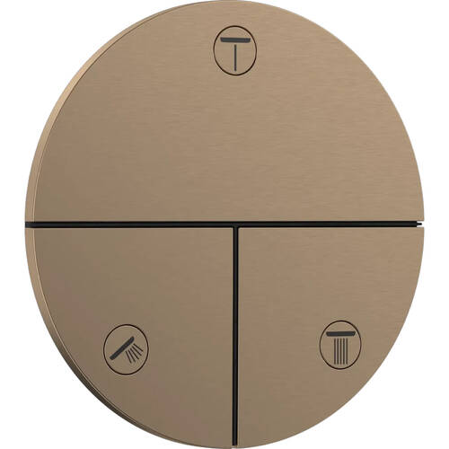 Перемикач потоків прихованого монтажу для душу Hansgrohe ShowerSelect Comfort S 15558140 на 3 функції, бронза, фото 1