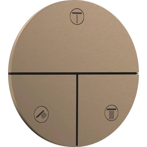 Перемикач потоків прихованого монтажу для душу Hansgrohe ShowerSelect Comfort S 15558140 на 3 функції, бронза, фото 1