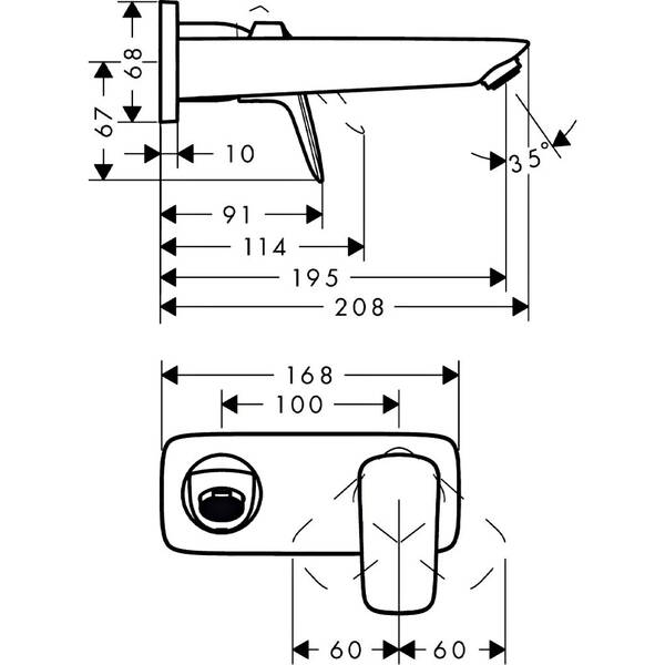 Змішувач прихованого монтажу для раковини Hansgrohe Logis 71220670 чорний матовий, фото 2