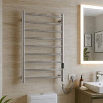 Полотенцесушитель электрический Марио Урбан-I 810x500/85 TR K 2.0, в комплекте с кабелем и вилкой и набором для скрытого подкл., сатин 110 Вт, фото №1