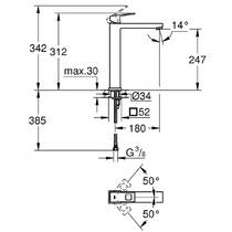 Змішувач для раковини Grohe Eurocube 23406DC0 XL-розмір, суперсталь, фото №3