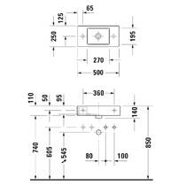 Раковина Duravit Vero Air 0724500008 50 см, білий глянцевий, фото №5