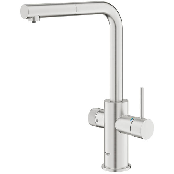 Змішувач для кухні Grohe Blue Pure Minta 30590DC0 для подачі технічної і фільтрованої води, суперсталь, фото 3
