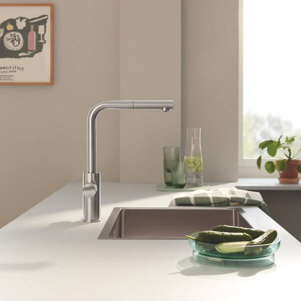 Змішувач для кухні Grohe Blue Pure Minta 30590DC0 для подачі технічної і фільтрованої води, суперсталь, фото 5