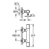 Змішувач для душу Grohe Grohtherm 500 347932430 з термостатом чорний матовий, фото №2