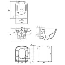 Унитаз подвесной Cersanit Larga Ew Clean On CET В332 с дюропластовым сиденьем Slim Wrap Soft Close, фото №2