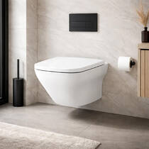 Унітаз підвісний Cersanit Larga Ew Clean On CET В332 з дюропластовим сидінням Slim Wrap Soft Close, фото №1