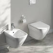 Унітаз підвісний Cersanit Larga Ew Clean On CET В332 з дюропластовим сидінням Slim Wrap Soft Close, фото 3