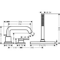 Змішувач для ванни Hansgrohe Tecturis S 73447140 бронза матовий, фото №2