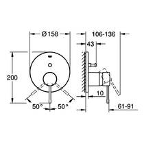 Змішувач прихованого монтажу для душу Grohe Essence 24167A01 графіт темний, фото №2