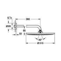 Верхній душ Grohe Rainshower 310 Cosmopolitan 26066A00 графіт, фото №4