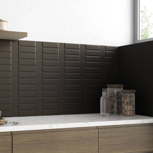 Керамограніт Mayolica Velvet Black Mate 5x15 см, фото 3