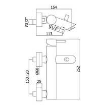 Змішувач для ванни Paffoni Light LIG 023 MG з ручним душем, колір - mercury grey, фото №2