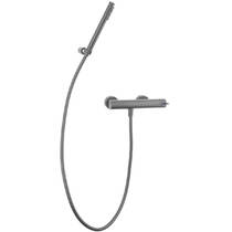 Змішувач для душу Paffoni Light LIG168DMG з душовим набором, колір - mercury grey, фото №2