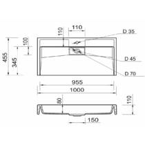 Раковина Adamant Vision-100 накладная 100x45,5 см, цвет белый, фото №5