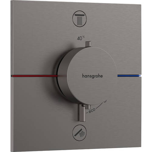 Смеситель скрытого монтажа для душа Hansgrohe ShowerSelect Comfort E 15572340 с термостатом, хром черный матовый, фото 1