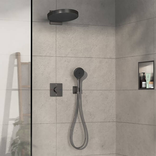 Смеситель скрытого монтажа для душа Hansgrohe ShowerSelect Comfort E 15572340 с термостатом, хром черный матовый, фото 3