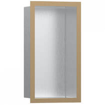 Настенная ниша Hansgrohe XtraStoris Individual 56094140 с дизайнерской рамкой 30х15х10 см, нержавеющая сталь/матовая бронза, фото №1