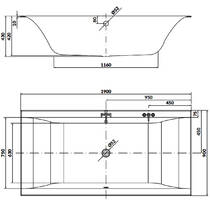 Ванна акриловая Cersanit Larga S301-307 190х90 см, белая с ножками, фото №3