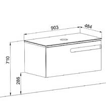 Тумба консольная Аква Родос Ostin 22190 белый мат со столешницей серый мрамор 90 см и раковиной One 46 см, фото №2