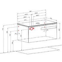 Тумба консольная Аква Родос Ostin 22190 белый мат со столешницей серый мрамор 90 см и раковиной One 46 см, фото №3