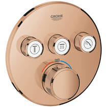 Змішувач прихованого монтажу для душу Grohe Grohtherm SmartControl 29121DA0 з термостатом на 3 виходи, теплий захід сонця (рожеве золото), фото №1