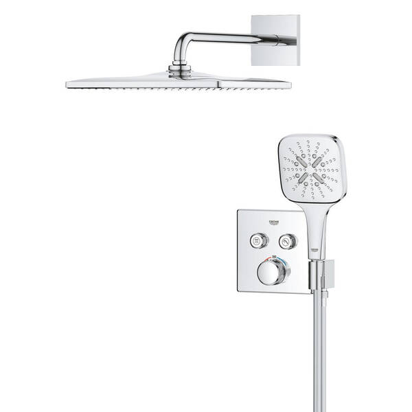 Душова система прихованого монтажу Grohe Grohtherm SmartControl 34865000 з термостатом, на 2 виходи, хром, фото 3