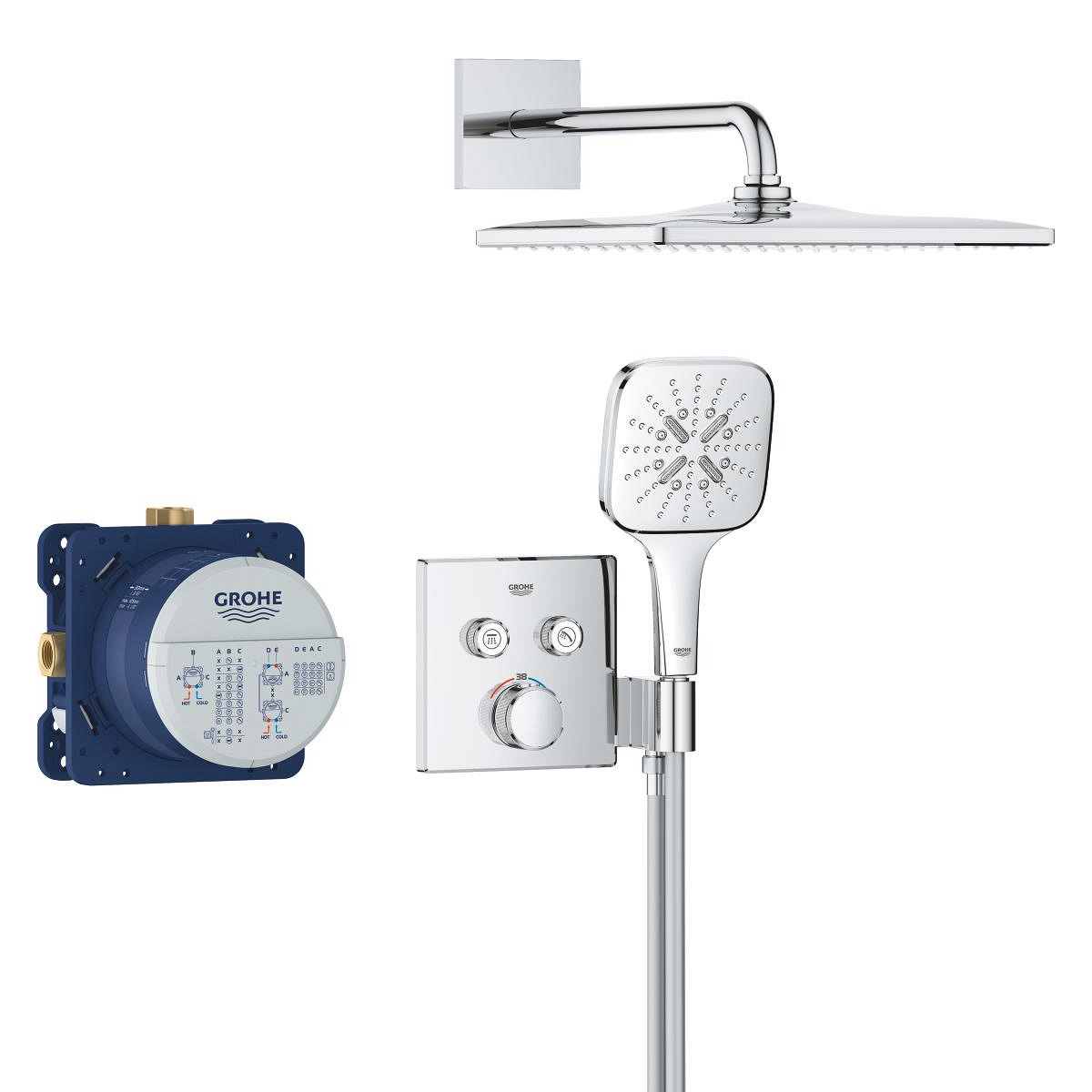 34865000 GRT SmartControl Душова система на 2 виходи, квадратна, 310 (1 сорт)