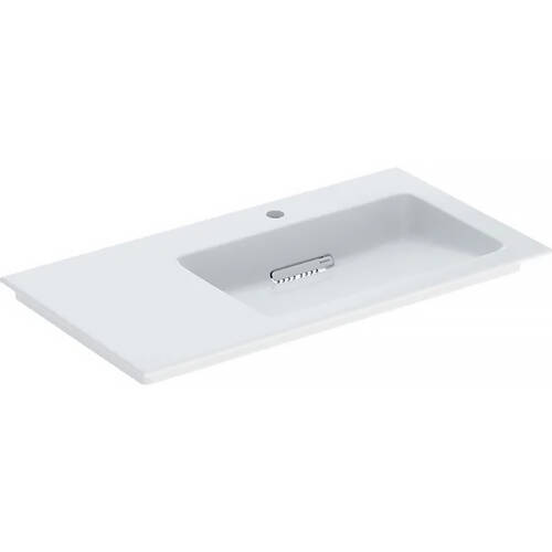 Раковина Geberit One CleanDrain 505.009.00.1 з полицею ліворуч, 90 см, фото 1