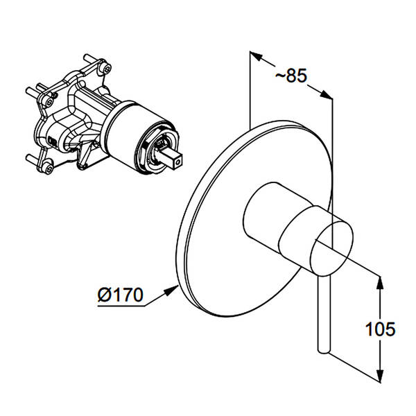 Смеситель скрытого монтажа для душа Kludi Bozz 386555376 белый матовый, фото 2