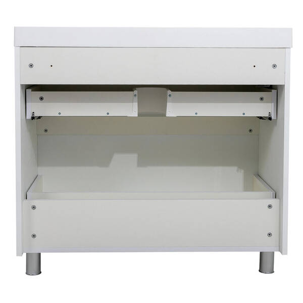 Тумба Аква Родос Амеріна 22915 підлогова білий глянець з раковиною Deep 90 см, фото 6