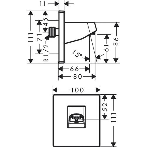 Тримач верхнього душу Hansgrohe Pulsify 24139700 настінний, білий матовий, фото 2