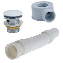 Сифон с донным клапаном Devit 3CM.PIL.SSU для ванн, белый глянец, фото №1