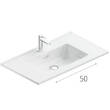 Тумба Berloni Bagno Speed SPD BS 2C HDIC+LAV SKY IN CX R4H 80 см в кольорі METZ 1417 з керамічною раковиною Sky білою глянцевою, фото 2