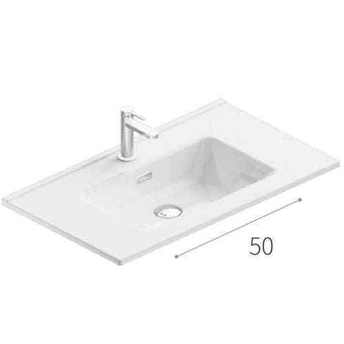 Тумба Berloni Bagno Speed SPD BS 2C HDIC+LAV SKY IN CX R4H 80 см в кольорі METZ 1417 з керамічною раковиною Sky білою глянцевою, фото 2