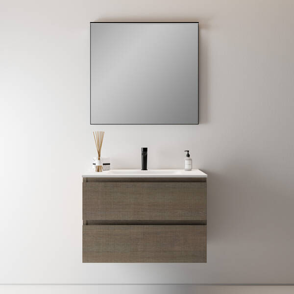 Тумба Berloni Bagno Speed SPD BS 2C HDIC+LAV SKY IN CX R4H 80 см в кольорі METZ 1417 з керамічною раковиною Sky білою глянцевою, фото 5