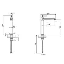 Смеситель для раковины Gessi VENTI20 65004-710 высокий, Brass PVD, фото №2