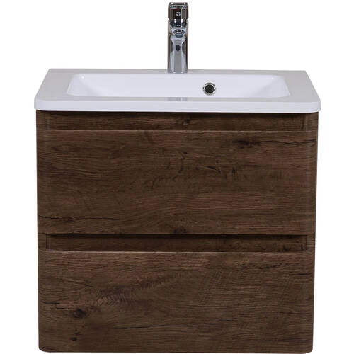 Тумба Аква Родос Акцент 7682 консольна каштан з раковиною Альфа 70 см, фото 4