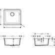 Мойка для кухни Hansgrohe S51 S510-U450 43431380 50 см серый матовый, фото 2