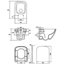 Унитаз подвесной Cersanit Larga Clean On CET B573 с дюропластовым сиденьем Slim Wrap Soft Close, белый матовый, фото №4