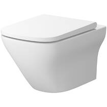 Унитаз подвесной Cersanit Larga Clean On CET B573 с дюропластовым сиденьем Slim Wrap Soft Close, белый матовый, фото №1