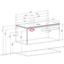 Тумба подвесная Аква Родос Ostin белый мат со столешницей черный мрамор 100 см и раковиной One 46 см, фото №3