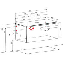 Тумба консольная Аква Родос Ostin белый мат со столешницей черный мрамор 100 см и раковиной One 46 см белый, фото №3