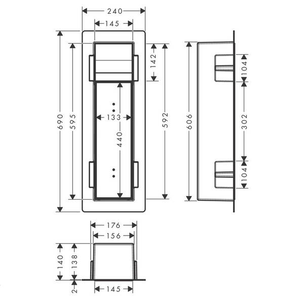 Держатель для туалетной бумаги и щетки встроенный Hansgrohe