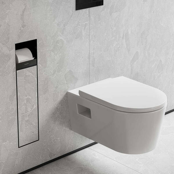 Держатель для туалетной бумаги и щетки встроенный Hansgrohe
