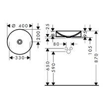 Раковина Axor Suite 42001140 40 см белый матовый/бронза, фото №2
