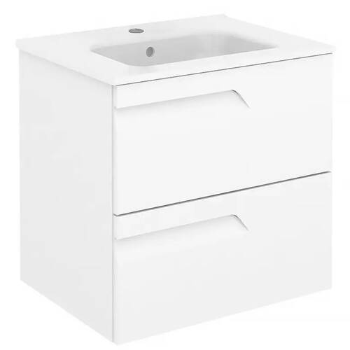 Тумба Royo Vitale C0072604 (125617+126222) с раковиной Slim подвесная 60 см белый глянец, фото 2