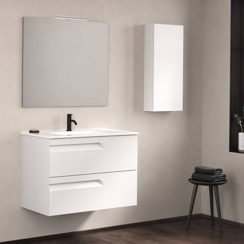 Тумба Royo Vitale C0072604 (125617+126222) с раковиной Slim подвесная 60 см белый глянец, фото 1