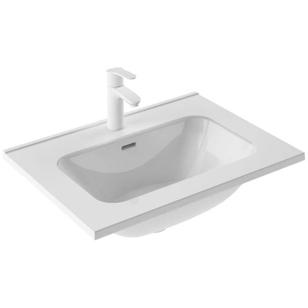 Тумба Royo Vitale C0072604 (125617+126222) с раковиной Slim подвесная 60 см белый глянец, фото 3