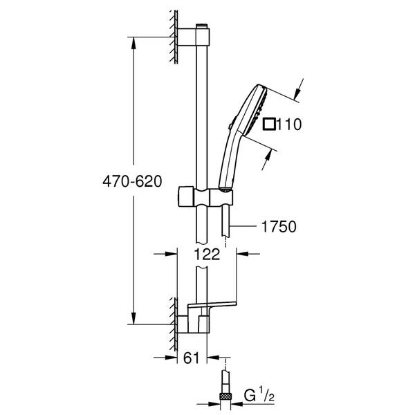 Душевой набор Grohe Tempesta Cube 110 26907003 2 режима струи, фото 4